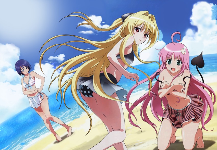 konjiki no yami, lala satalin deviluke, sairenji haruna, and peke (to love-ru) drawn by hiramaki_daisuke and oka_yuuichi