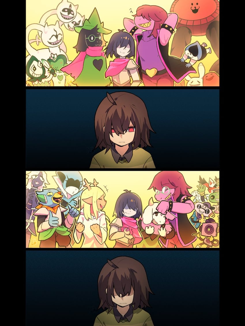 kris, ralsei, noelle holiday, susie, lancer, and 15 more (deltarune) drawn by harac_(mc_harac98)