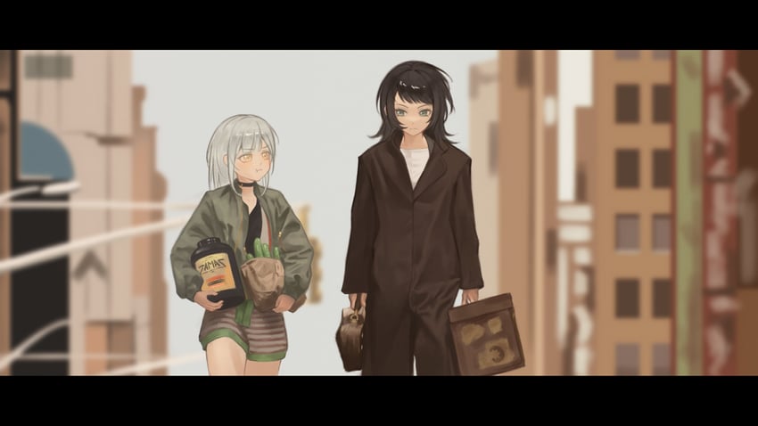wakaba mutsumi and yahata umiri (bang dream! and 2 more) drawn by greep9485