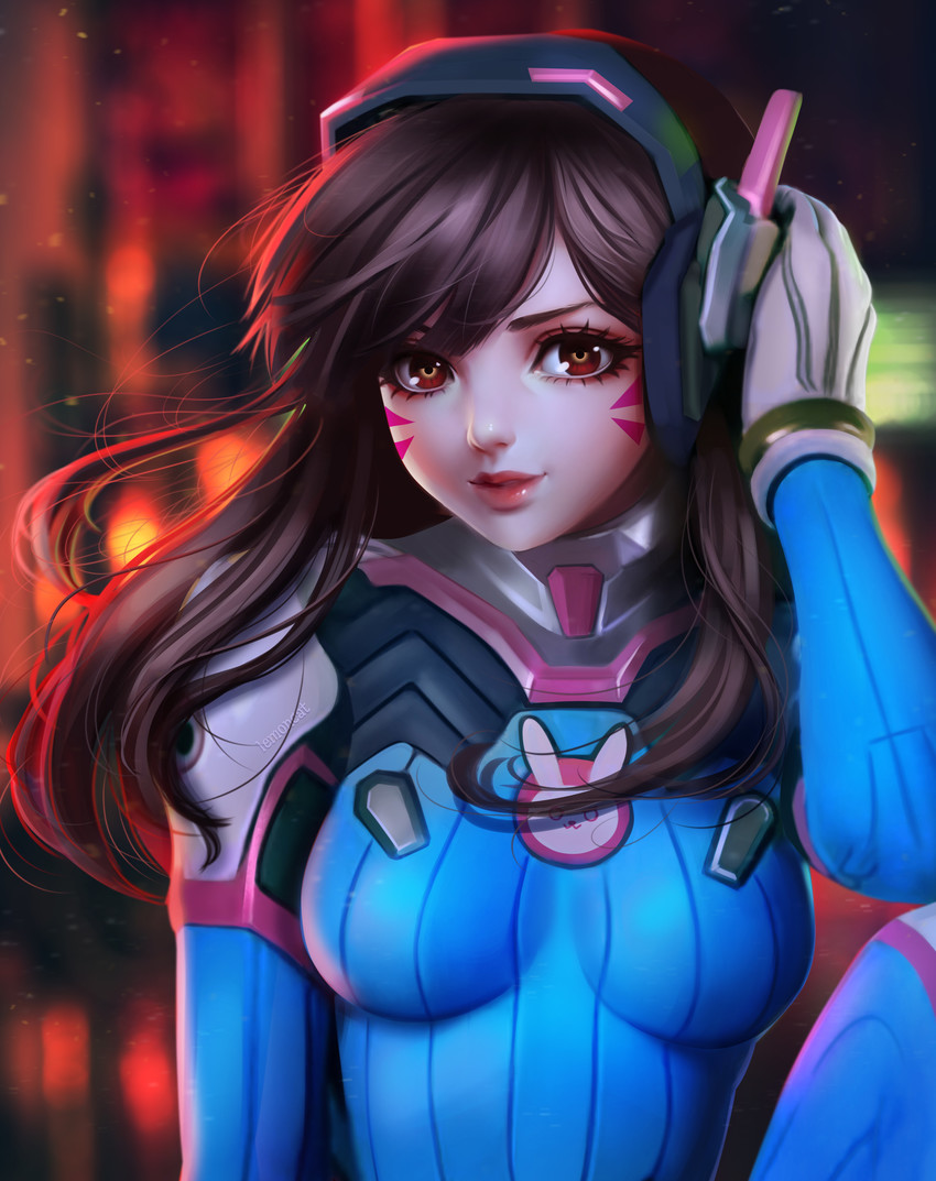 d.va (overwatch and 1 more) drawn by lemon_cat
