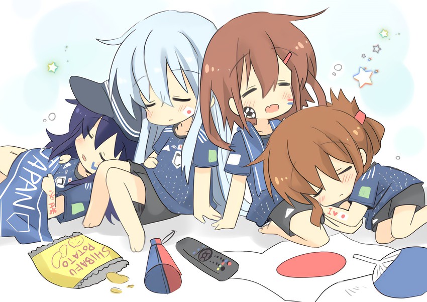 hibiki, inazuma, ikazuchi, and akatsuki (kantai collection and 2 more) drawn by hizuki_yayoi