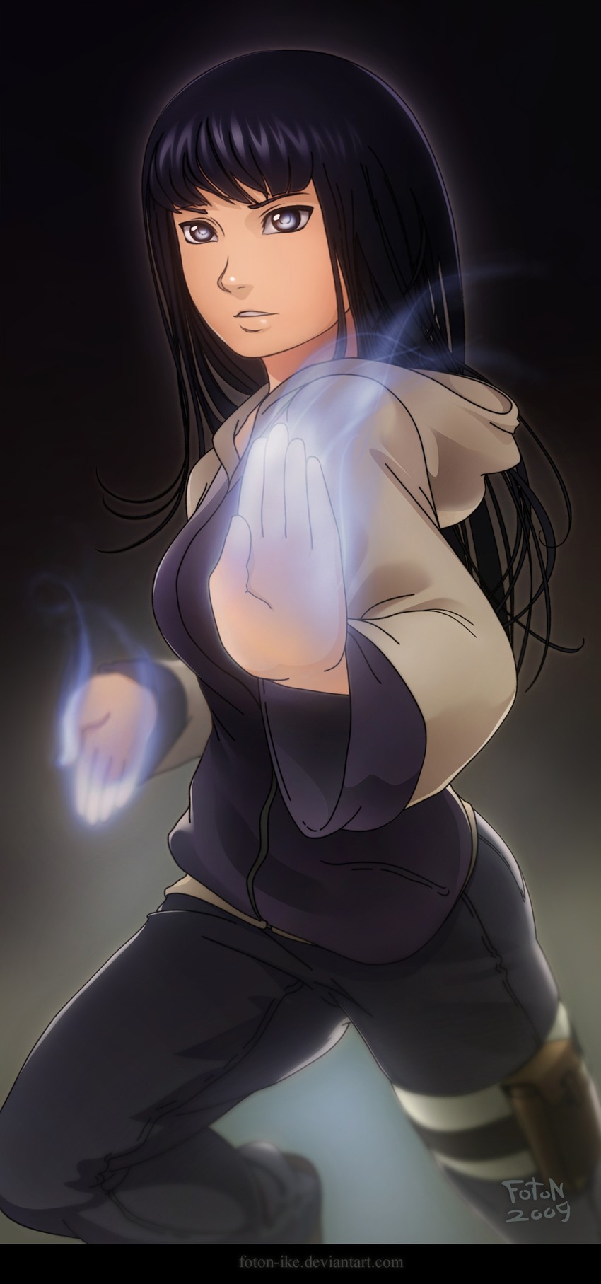 hyuuga hinata (naruto and 1 more) drawn by foton-ike
