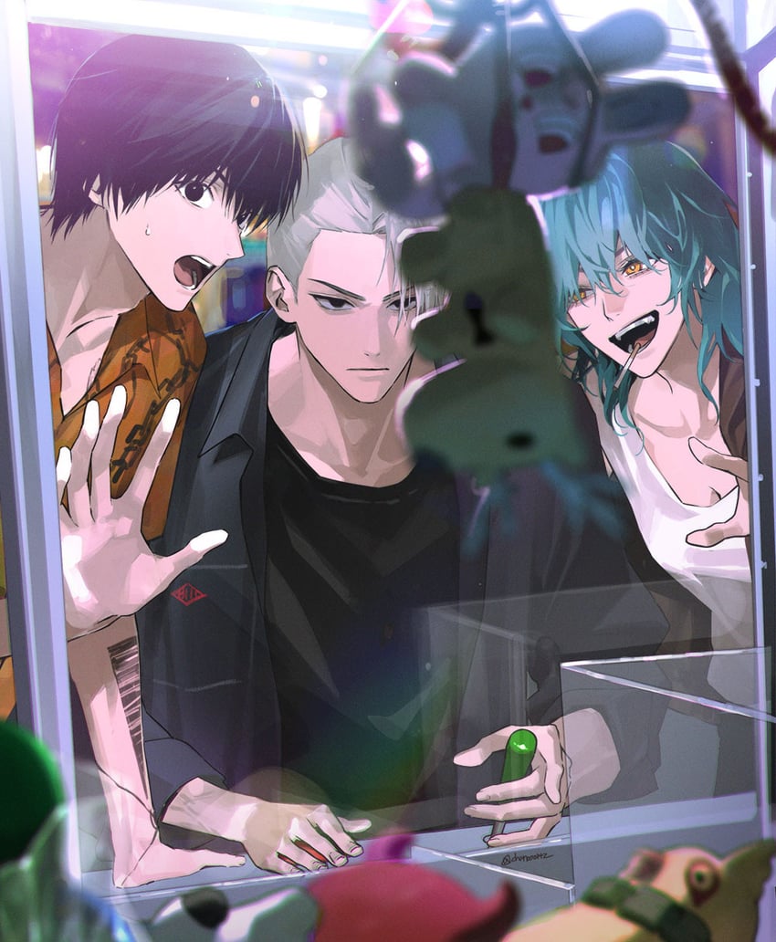 nagumo, sakamoto taro, and akao rion (sakamoto days) drawn by chanoo_artz
