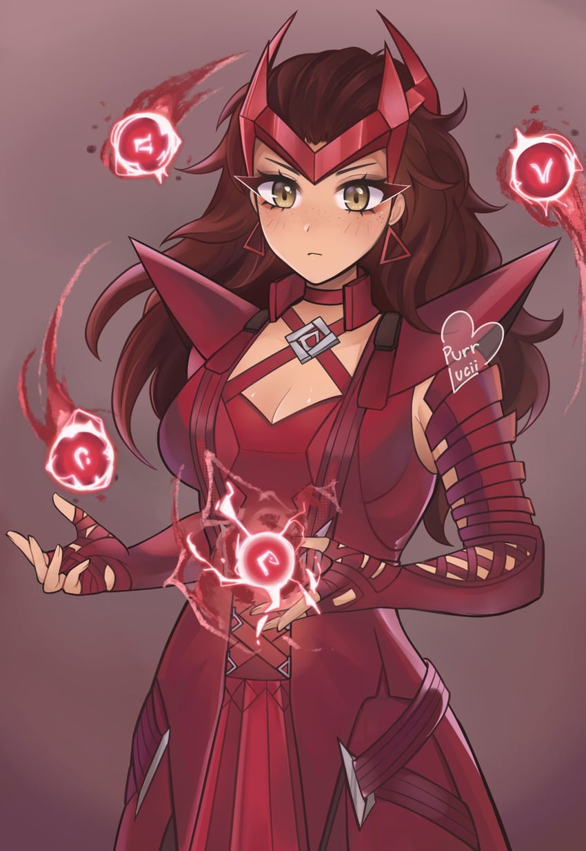 wanda maximoff and scarlet witch (marvel and 2 more) drawn by luci_(purrlucii)