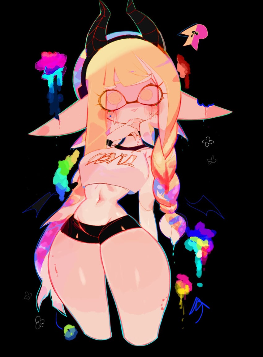 inkling player character, inkling girl, and veronika (splatoon) drawn by usa37107692