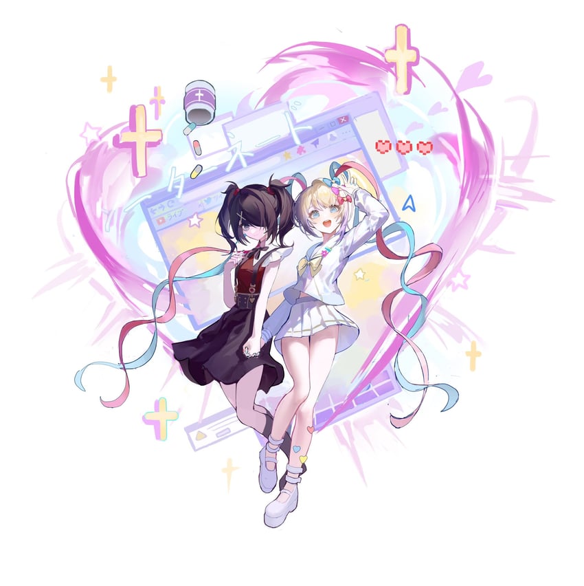 chouzetsusaikawa tenshi-chan and ame-chan (needy girl overdose and 2 more) drawn by soraneko233