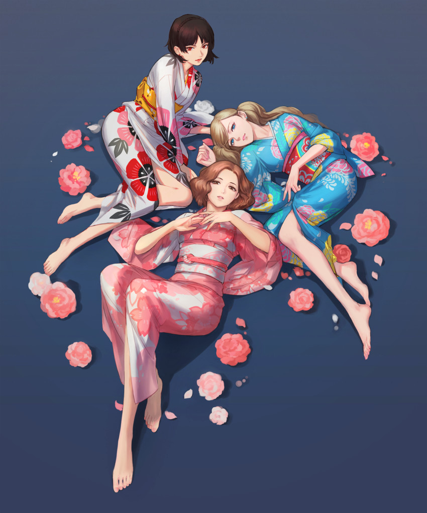 takamaki anne, niijima makoto, and okumura haru (persona and 1 more) drawn by qingxingzhen