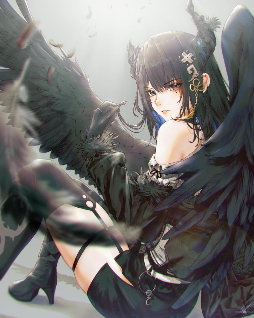 nerissa ravencroft (hololive and 1 more) drawn by anversailles
