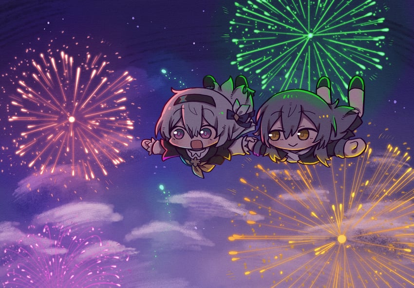 trailblazer, firefly, and stelle (honkai and 1 more) drawn by zunusama