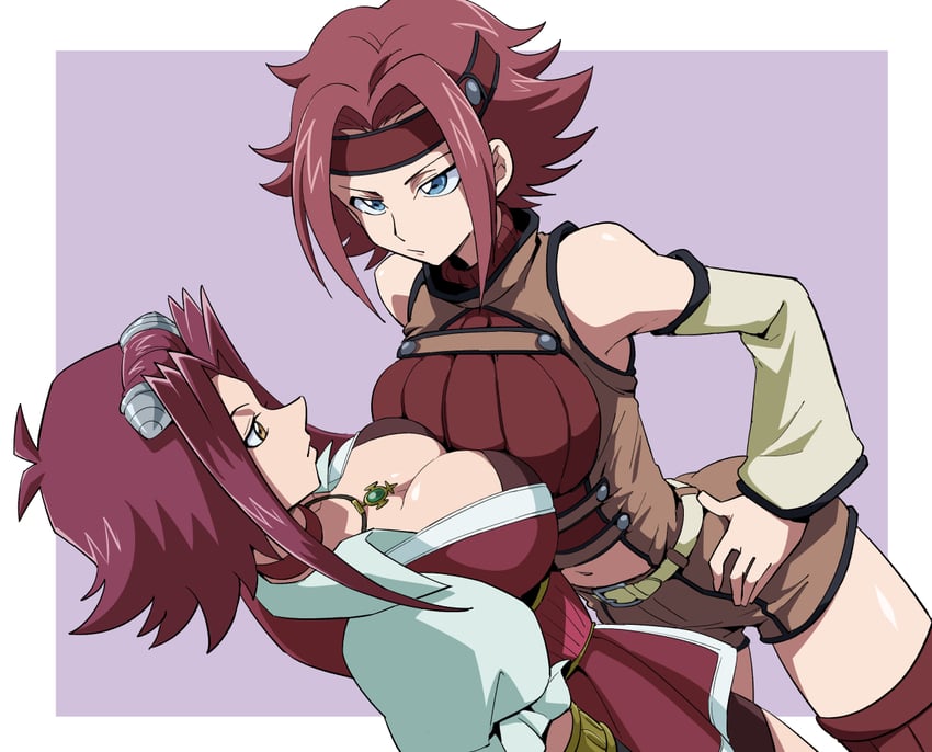 kouzuki kallen and izayoi aki (yu-gi-oh! and 2 more) drawn by uma_(umagaobanana)