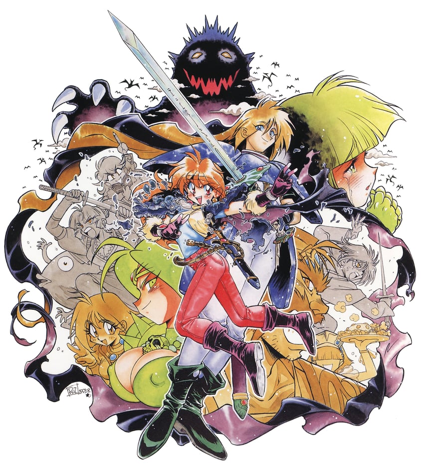 lina inverse, naga the serpent, amelia wil tesla seyruun, gourry gabriev, zelgadiss graywords, and 3 more (slayers) drawn by araizumi_rui