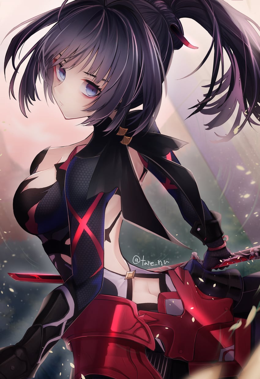 raiden mei (honkai and 1 more) drawn by tare_(tonikaku_magaru)
