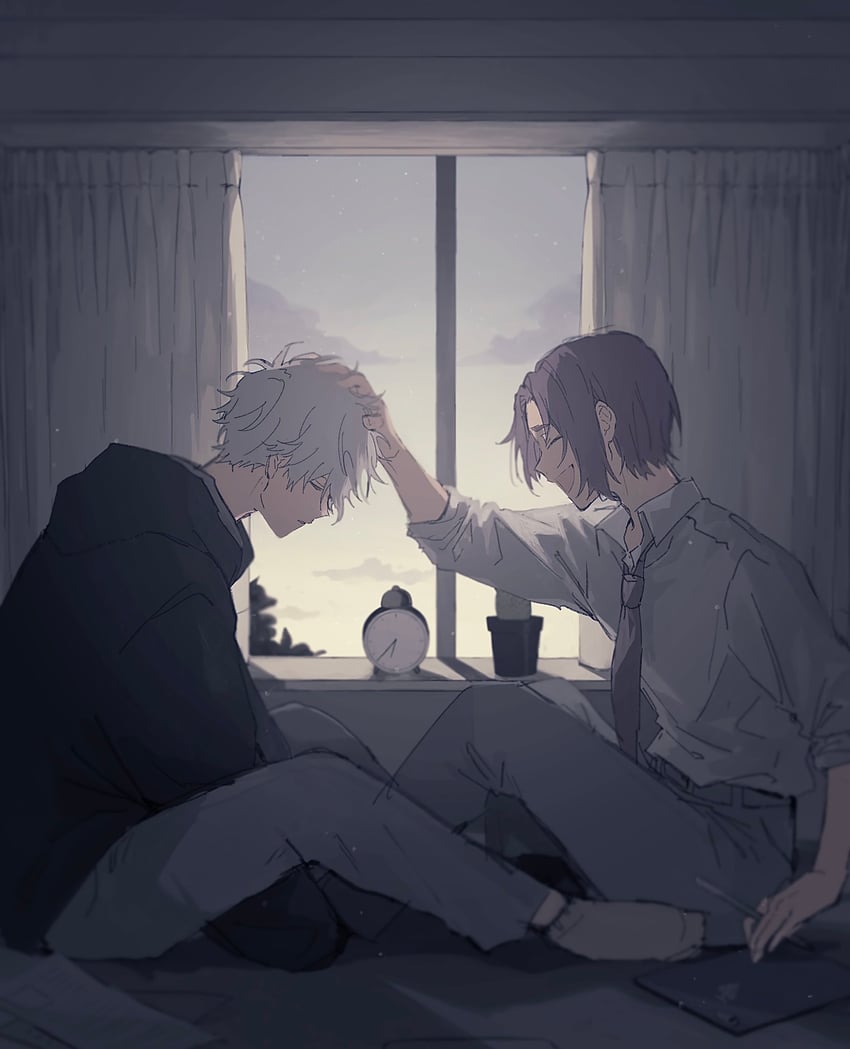nagi seishirou and mikage reo (blue lock) drawn by yng_z