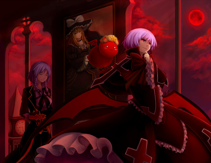 kirisame marisa, remilia scarlet, izayoi sakuya, hong meiling, beatrice, and 4 more (touhou and 2 more) drawn by pokey