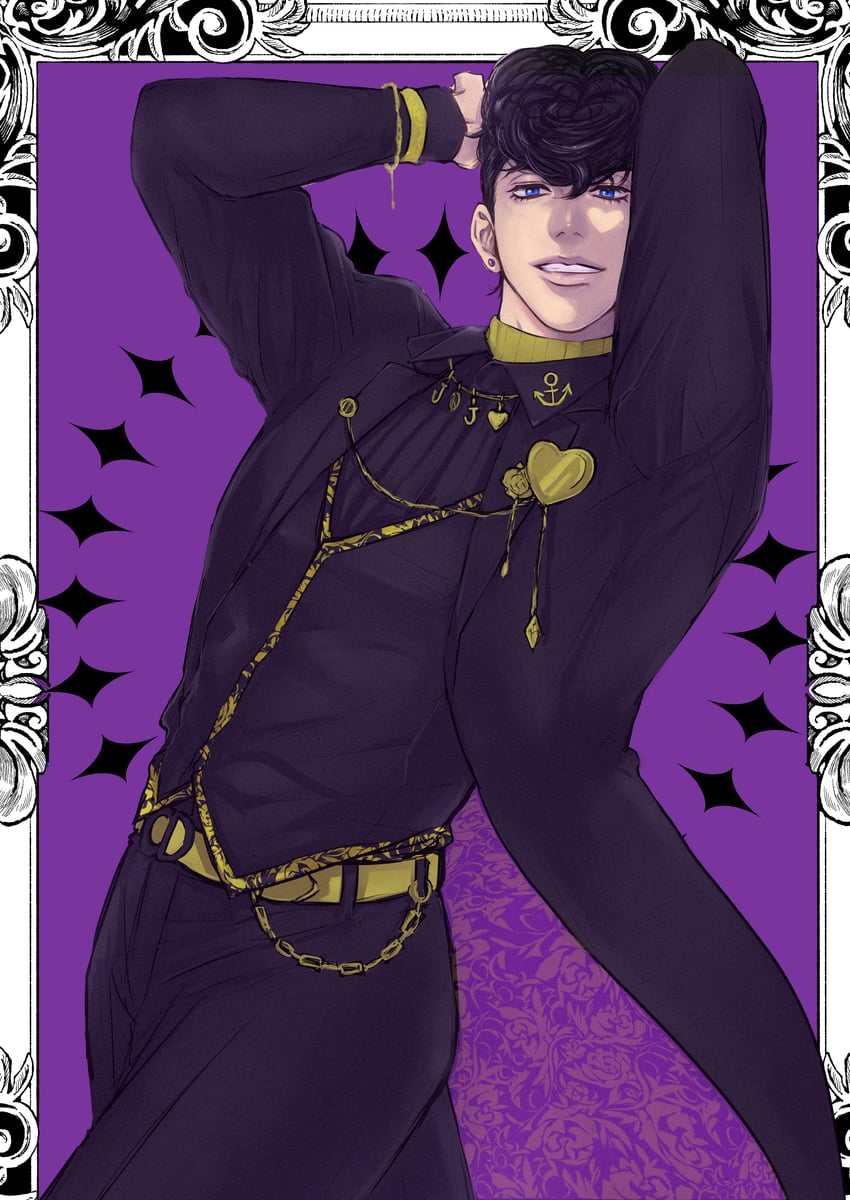 higashikata josuke (jojo no kimyou na bouken and 1 more) drawn by aki_(hrak_bk_am)