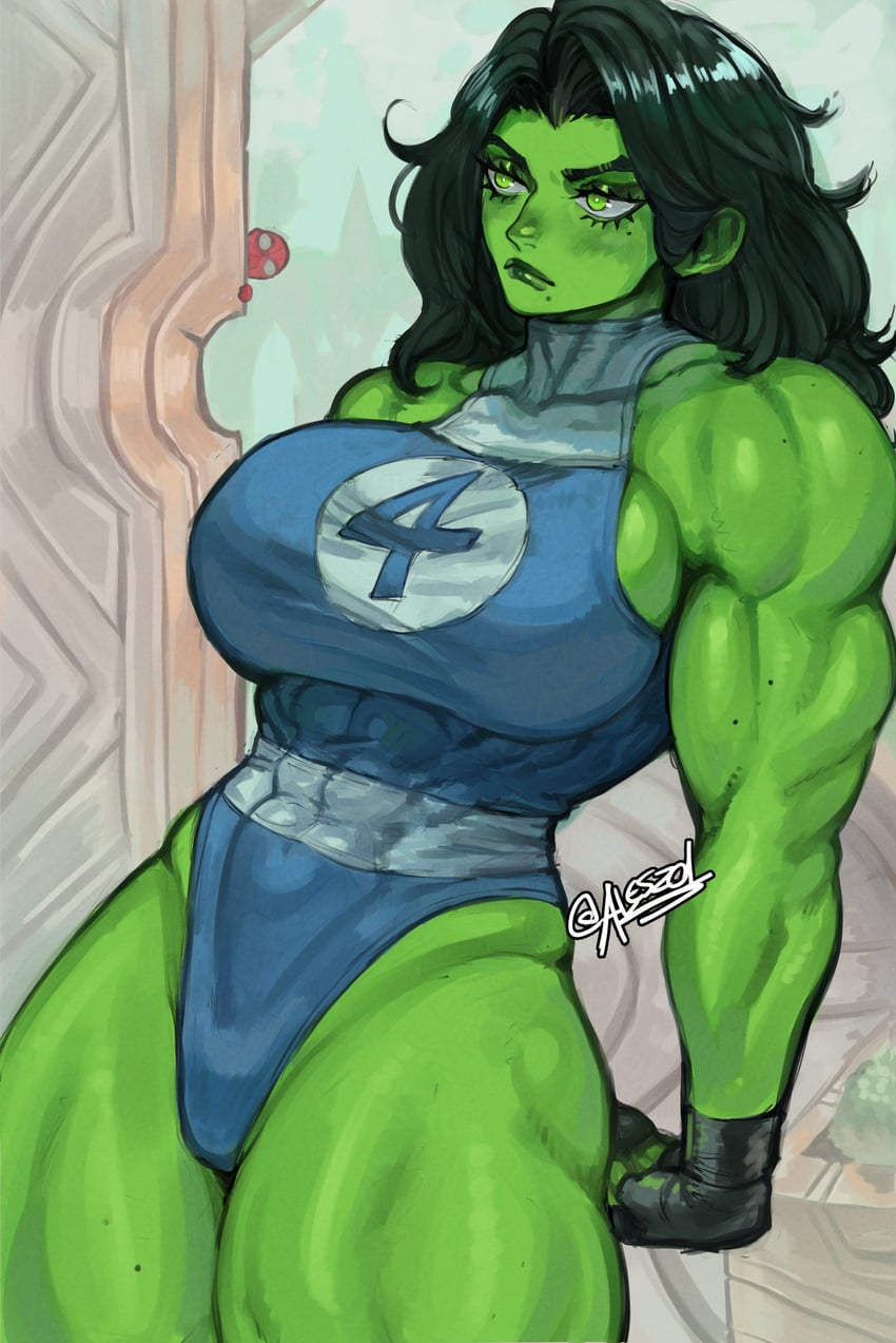 spider-man and she-hulk (marvel and 3 more) drawn by gabriel_ales