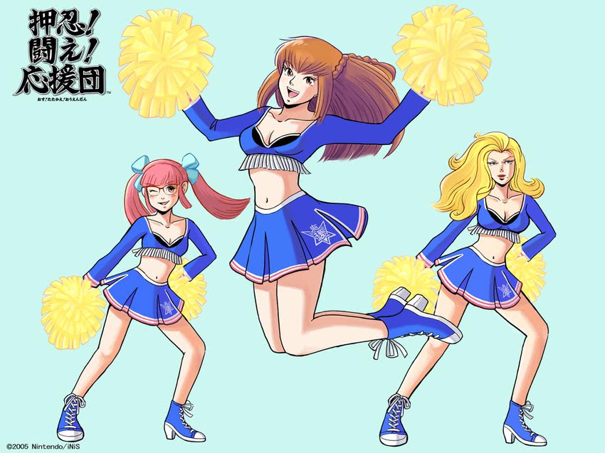 amemiya sayaka, kanda aoi, and anna lindhurst (osu! tatakae! ouendan)