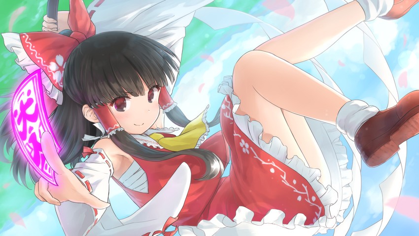 hakurei reimu (touhou and 1 more) drawn by wamu_(chartreuse)