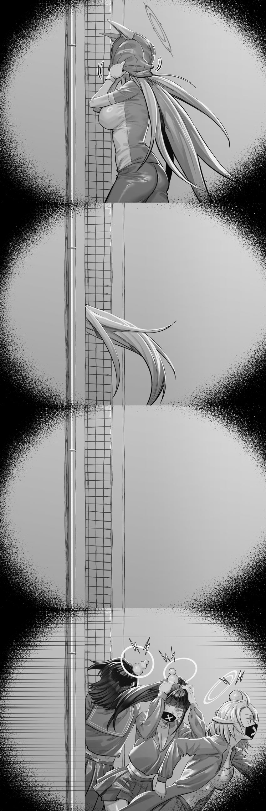 shiroko, shiroko terror, and sukeban (blue archive) drawn by hxd