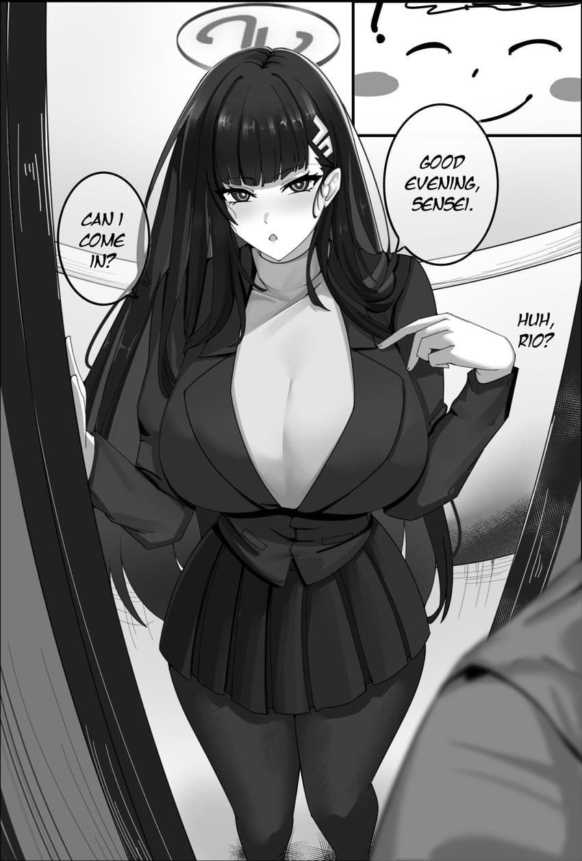 sensei, doodle sensei, and rio (blue archive) drawn by lengkuass