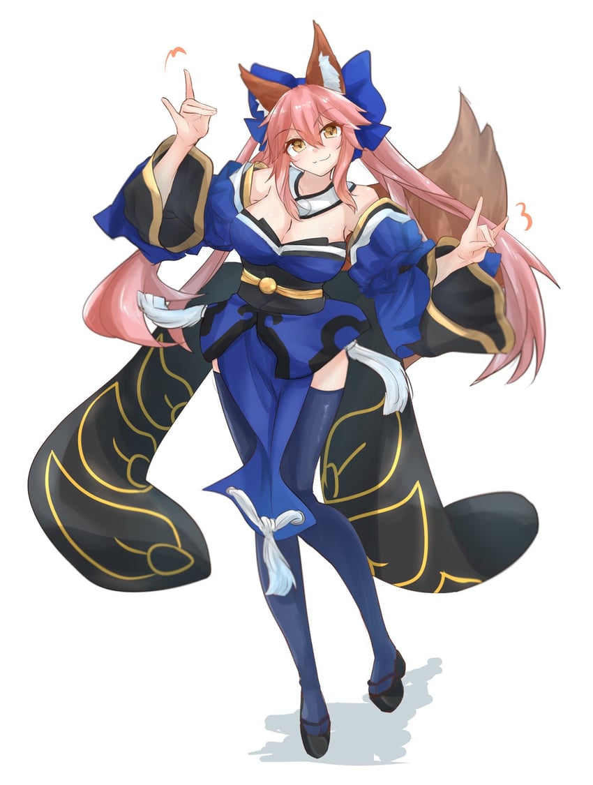 tamamo and tamamo no mae (fate and 1 more) drawn by rexeig
