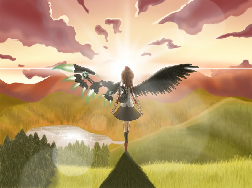 shameimaru aya (touhou and 1 more) drawn by flask_(pandora)