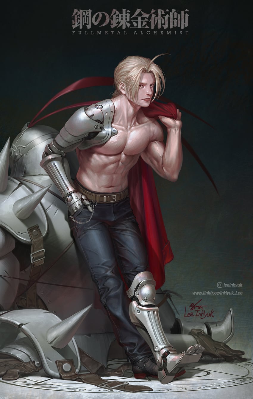 edward elric and alphonse elric (fullmetal alchemist) drawn by in-hyuk_lee