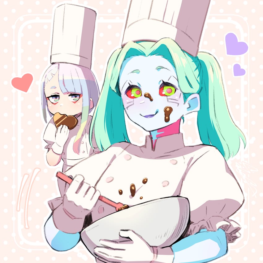 rebecca and lucy (cyberpunk and 1 more) drawn by sawasa