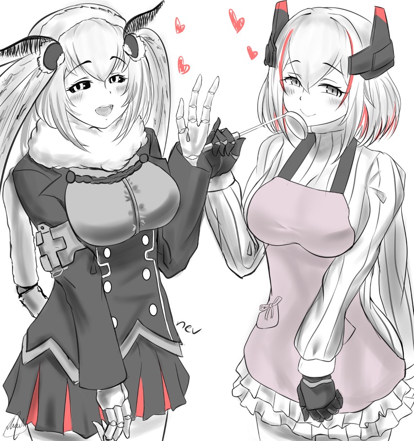 roon and mashiro (original and 1 more) drawn by nev_(nevblindarts)