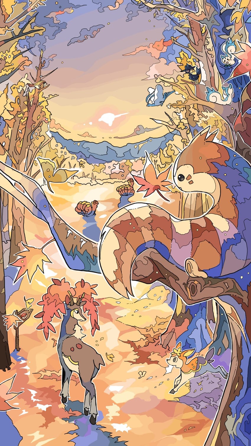 altaria, pachirisu, furret, vulpix, murkrow, and 2 more (pokemon) drawn by nara_lalana