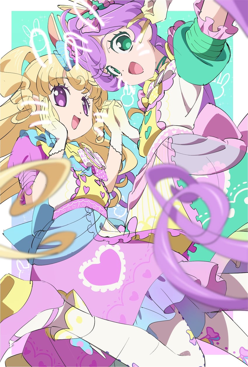 manaka laala and yumekawa yui (pretty series and 2 more) drawn by edamame_(buruburu)