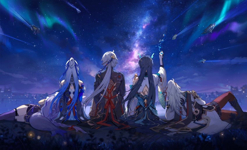 dan heng, blade, jingliu, jing yuan, dan feng, and 1 more (honkai and 1 more) drawn by lizi_(st3648)