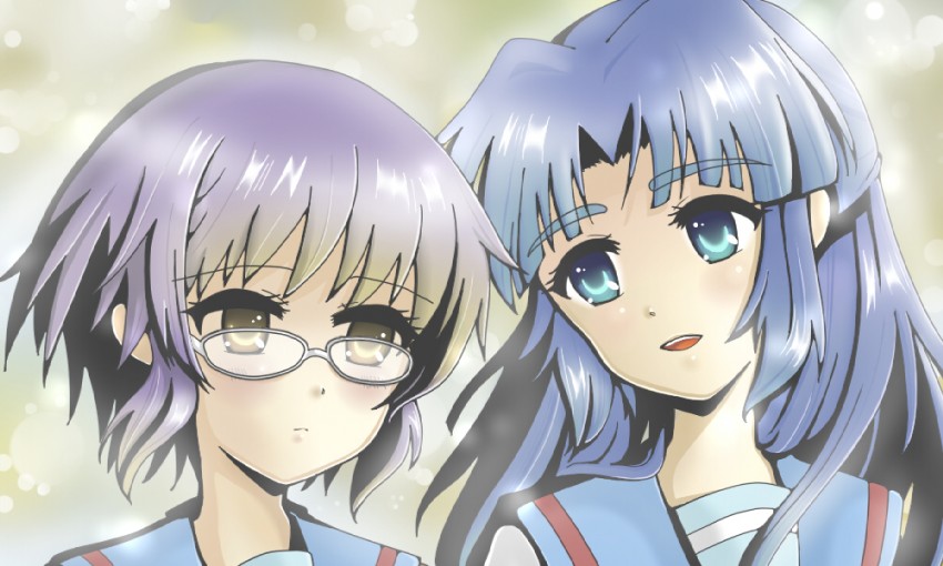 nagato yuki and asakura ryoko (suzumiya haruhi no yuuutsu and 1 more) drawn by mizuki_miyu