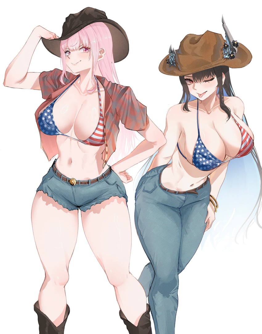 mori calliope and nerissa ravencroft (hololive and 1 more) drawn by harikyon_dzs