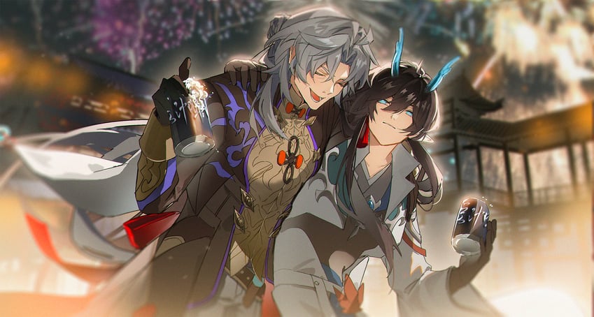 dan heng, blade, yingxing, and dan feng (honkai and 1 more) drawn by cinnabar2528