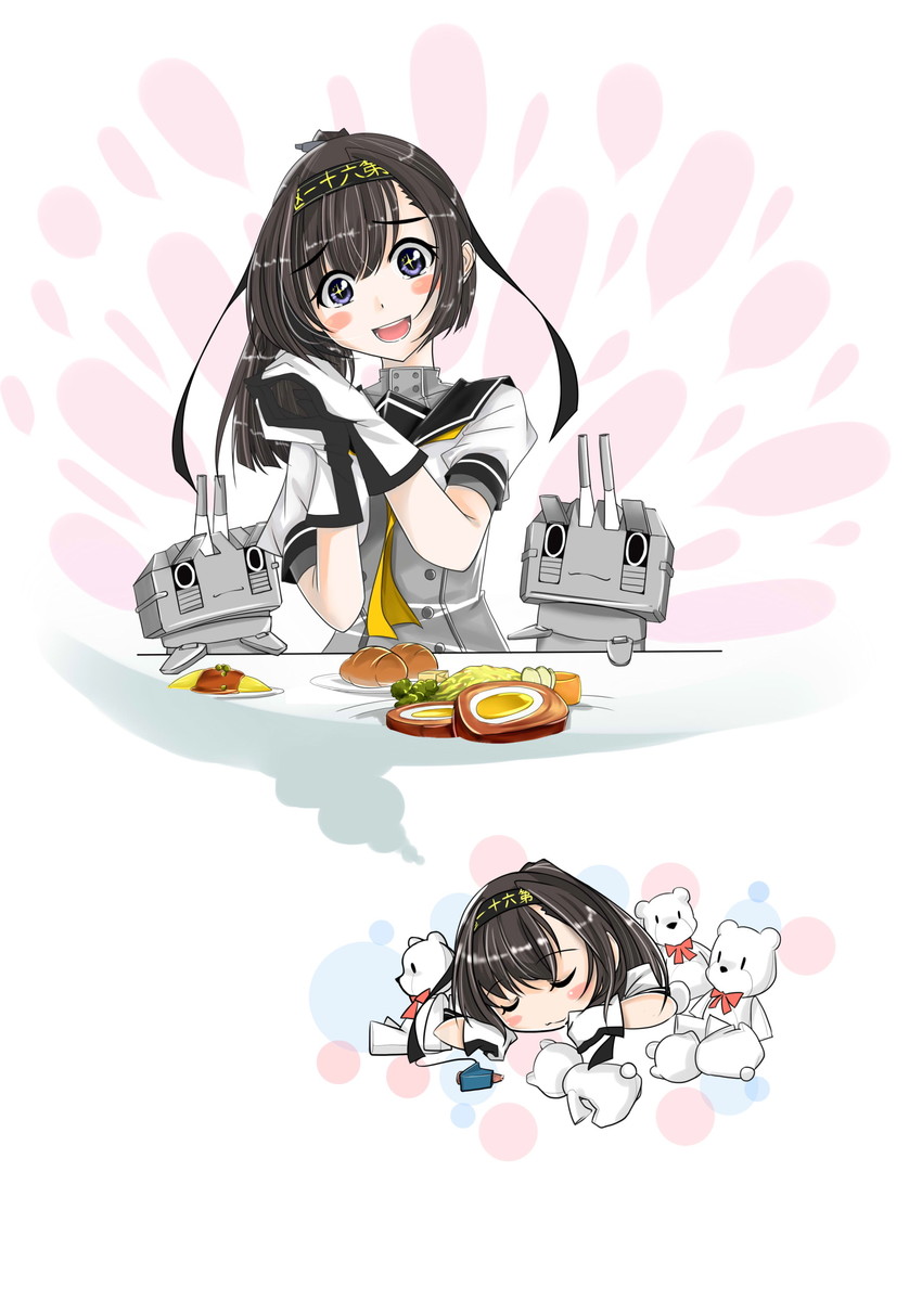 akizuki and chou-10cm-hou-chan (kantai collection) drawn by yeongming