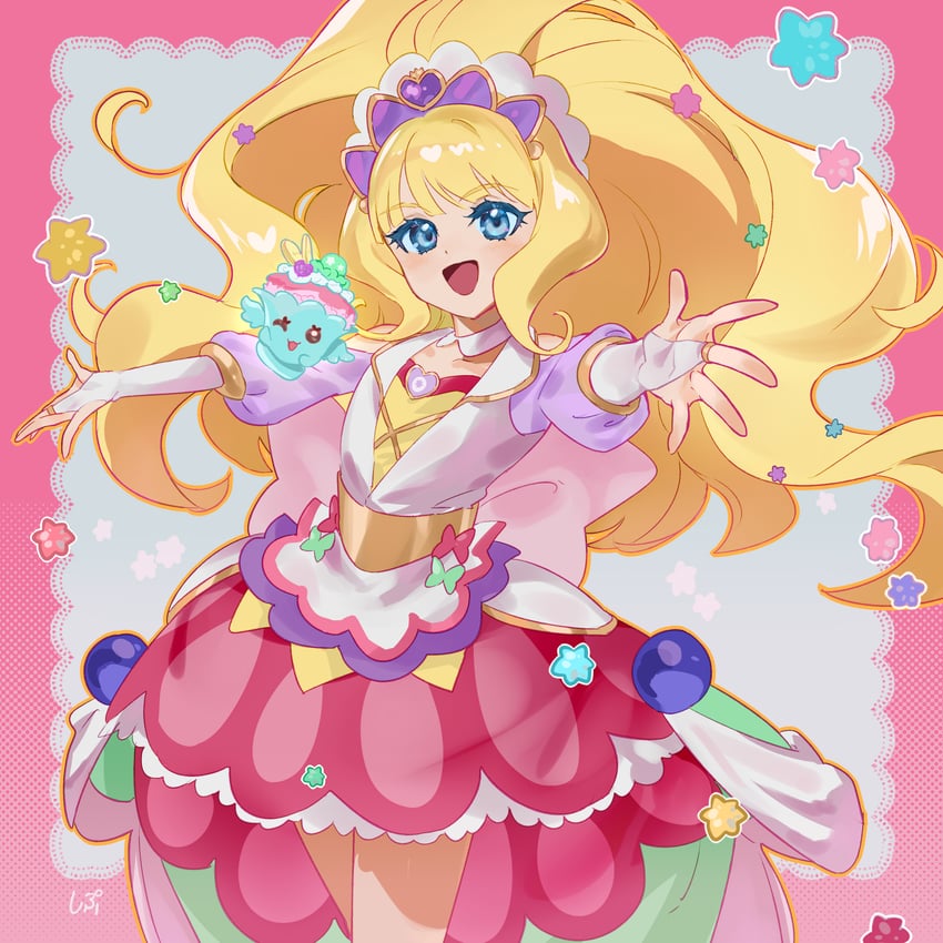 kasai amane, cure finale, recipipi, and parfait recipipi (precure and 1 more) drawn by shipu_(gassyumaron)