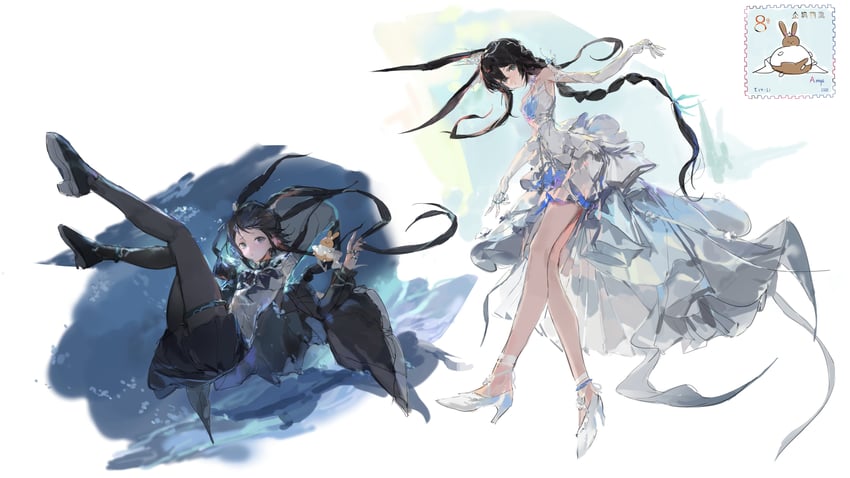 amiya (arknights and 1 more) drawn by qingfeng_canying
