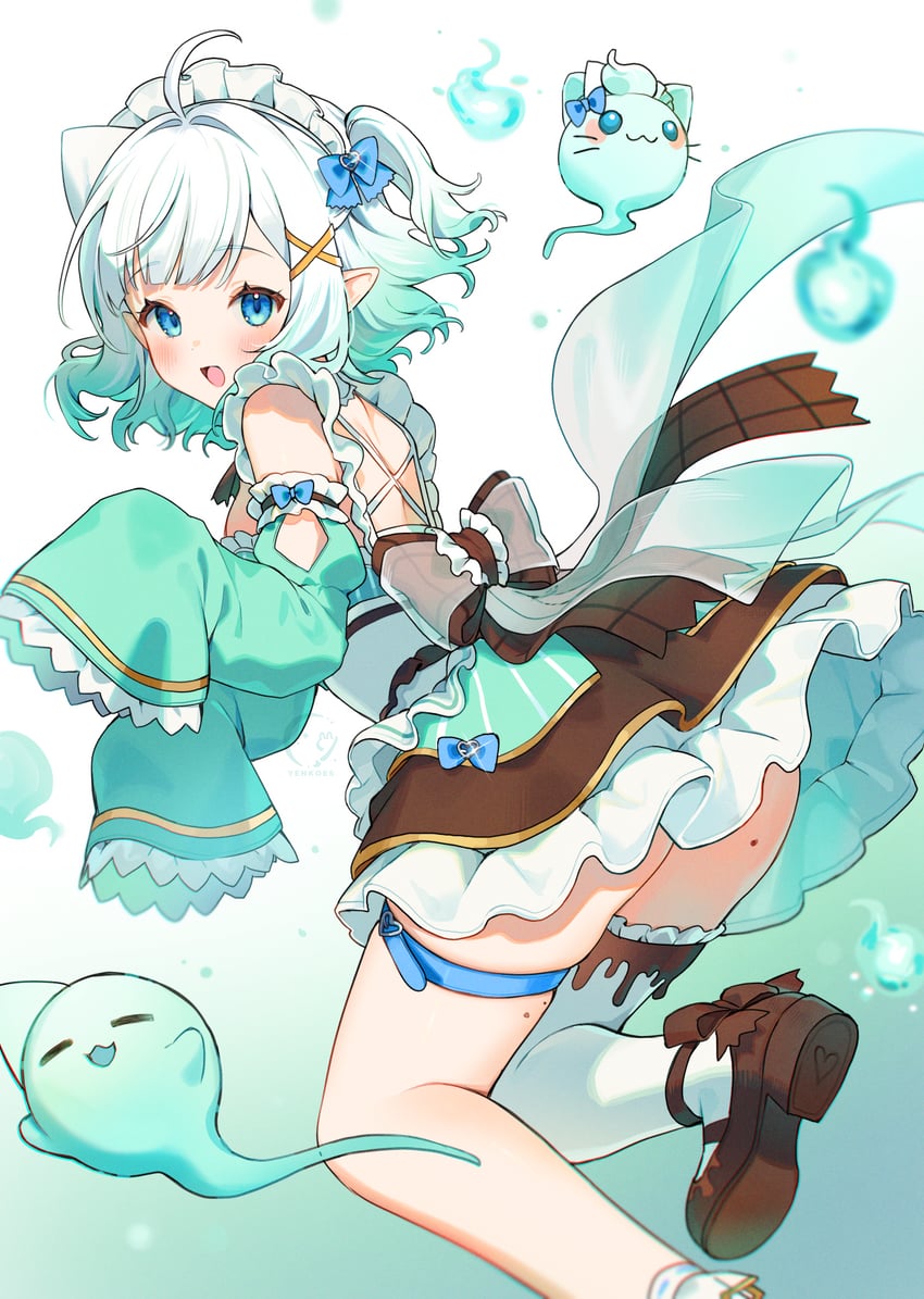 mint fantome and wisps (indie virtual youtuber) drawn by yenkoes