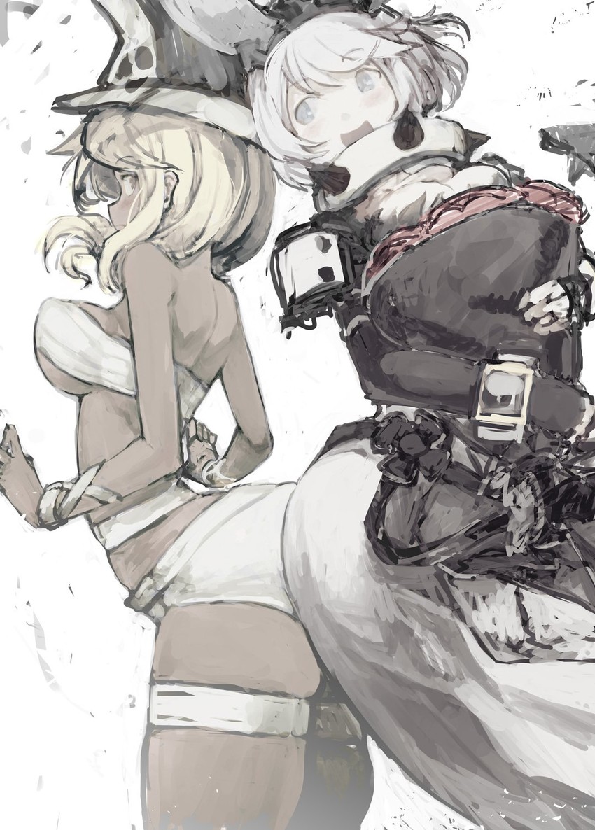 ramlethal valentine and elphelt valentine (guilty gear and 1 more) drawn by tefec