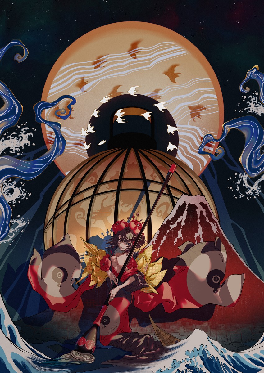 katsushika hokusai (fate and 2 more) drawn by uaaaou