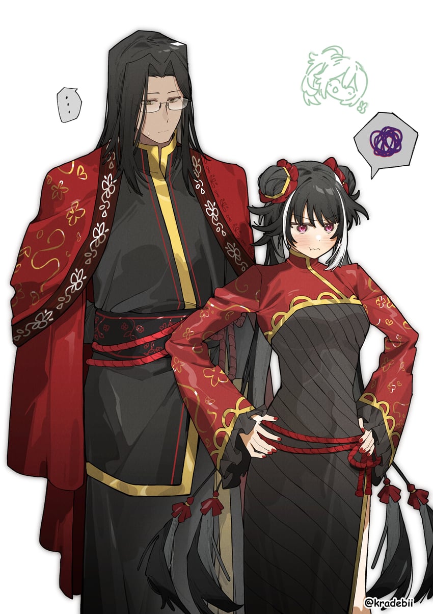 hong lu, jia xichun, and wei (project moon and 1 more) drawn by kradebii