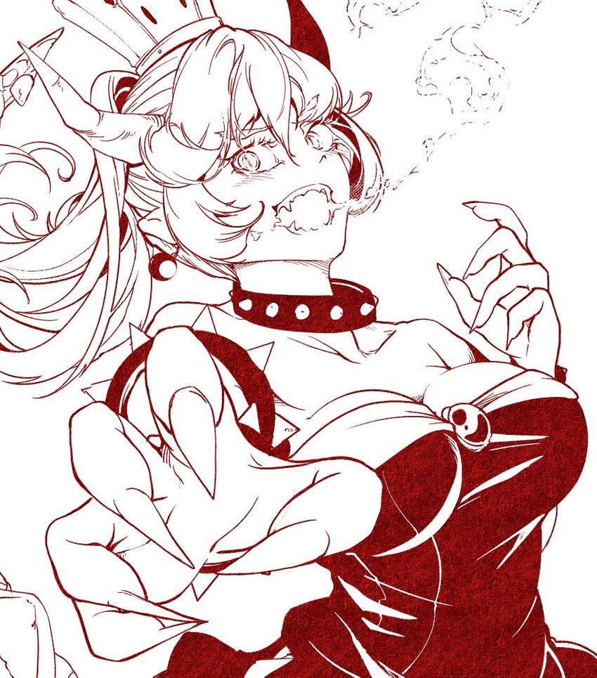 bowsette (mario and 1 more) drawn by hi_you_(flying_bear)