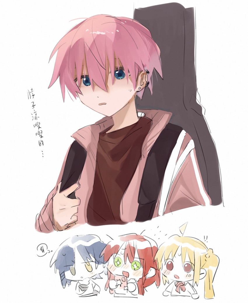 gotoh hitori, kita ikuyo, ijichi nijika, and yamada ryo (bocchi the rock!) drawn by pinkroll1280