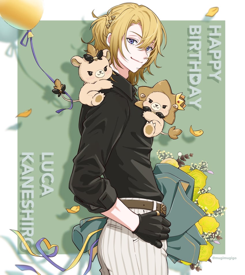 luca kaneshiro, augustus, and lucub (nijisanji and 1 more) drawn by mugimugigo