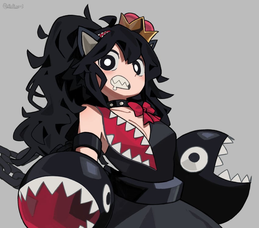 chain chomp and princess chain chomp (mario and 1 more) drawn by mr_plagu3