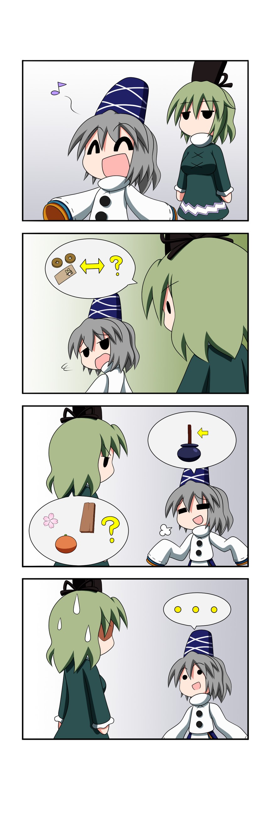 toyosatomimi no miko, mononobe no futo, and soga no tojiko (touhou) drawn by rakugaki-biyori