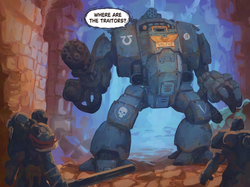 adeptus astartes, captain titus, and valtus (warhammer 40k and 1 more) drawn by oleg_tsoy