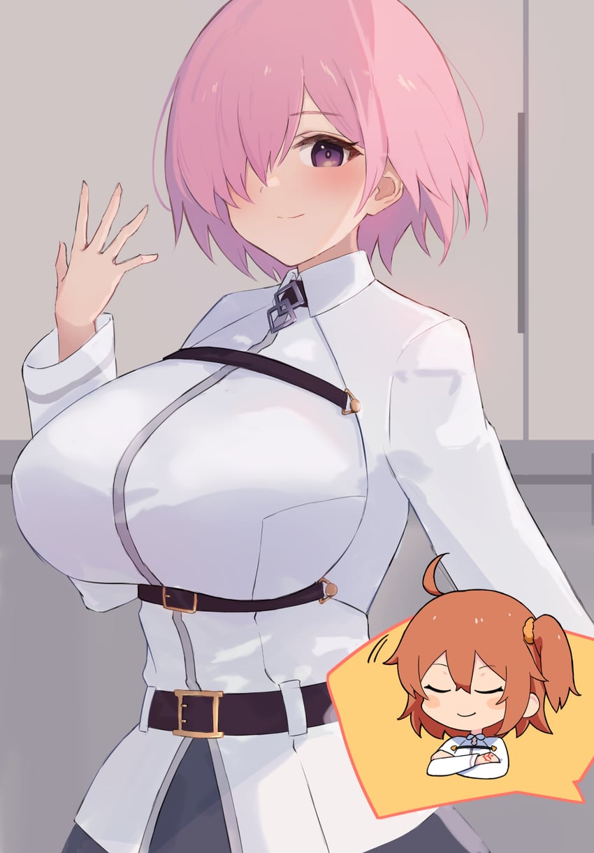 mash kyrielight and fujimaru ritsuka (fate and 1 more) drawn by handa_guryu