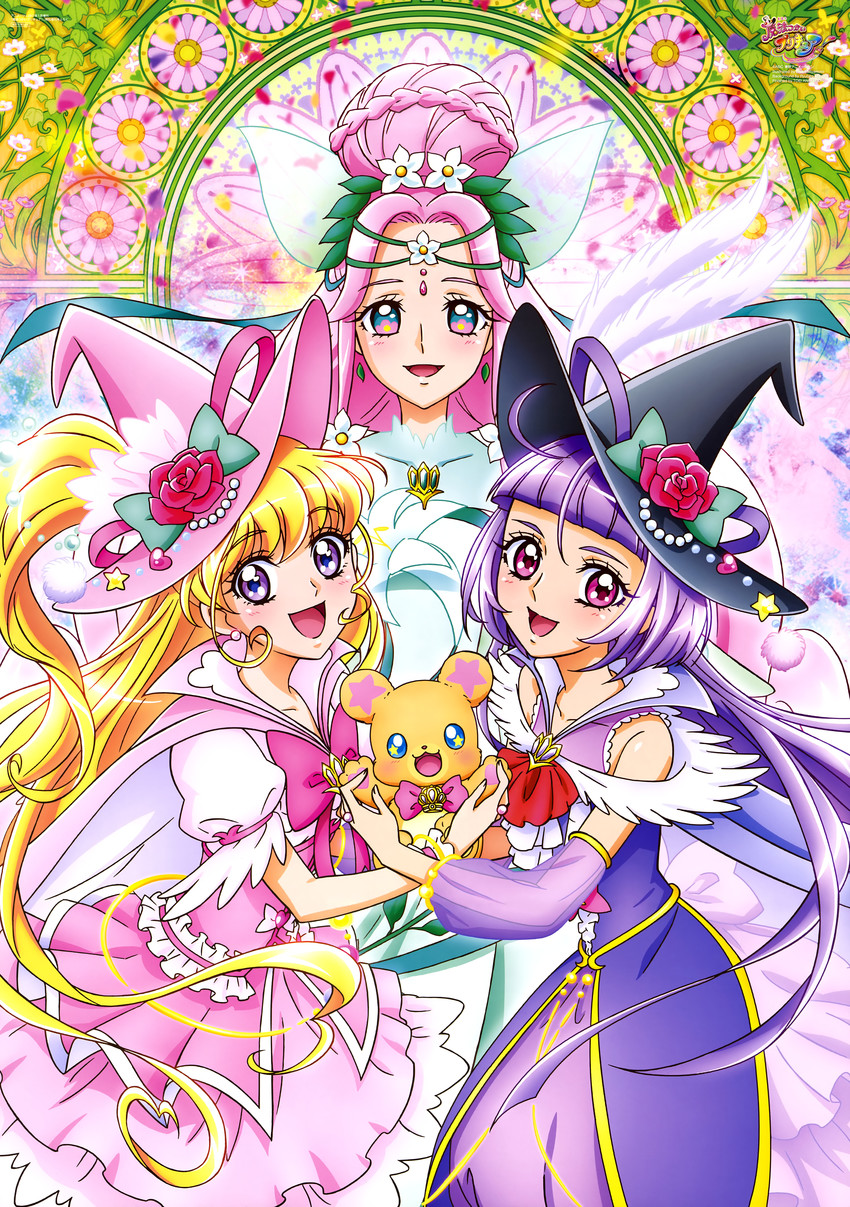 asahina mirai, izayoi liko, cure miracle, cure magical, hanami kotoha, and 1 more (precure and 1 more) drawn by miyamoto_emiko